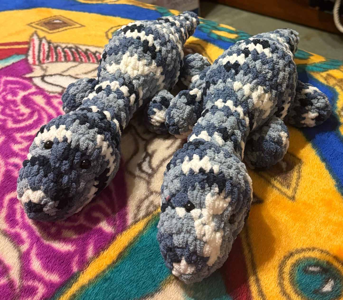 Two blue Brontos